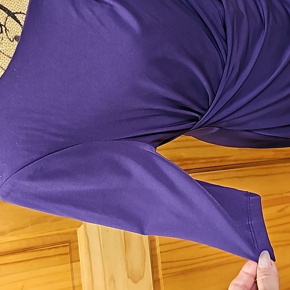 Size 14 connected apparel new without tags purple 3/4 length sleeve dress - Picture 6 of 11